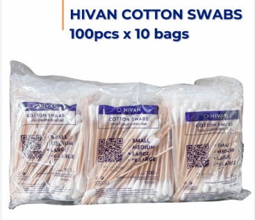 Cotton Swab สำลีพันก้าน ยาว 6 นิ้ว ไซด์ S ห่อ 100 ชิ้นx10ห่อ