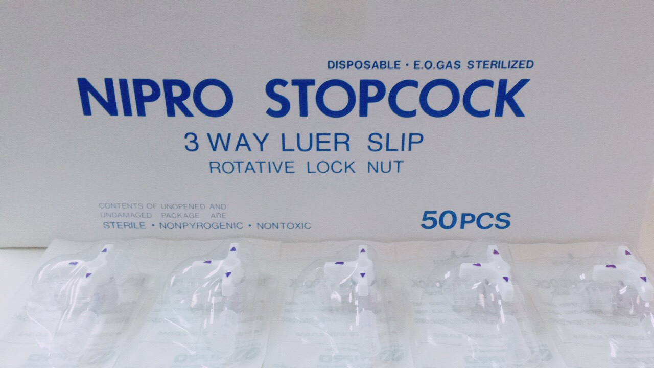 3 Way Stopcock Luer Slip Nipro กล่อง 50 pcs.