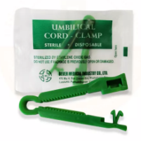 Umbilical Cord Clamp ที่รัดสายสะดือ BMI สีเขียว กล่อง 100 ชิ้น
