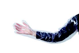 ถุงมือพลาสติก ยาวถึงไหล่ LDPE Disposable Long Glove สีใส กล่อง 100 ชิ้น